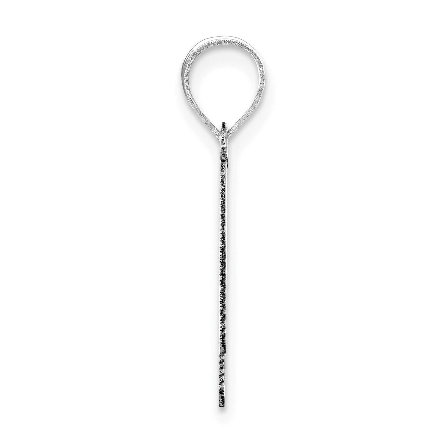 14K White Gold Polished Bubble Letter N Initial Pendant