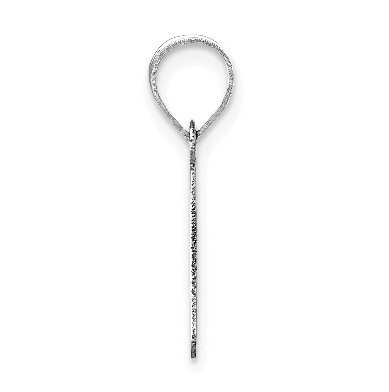 14K White Gold Polished Bubble Letter P Initial Pendant