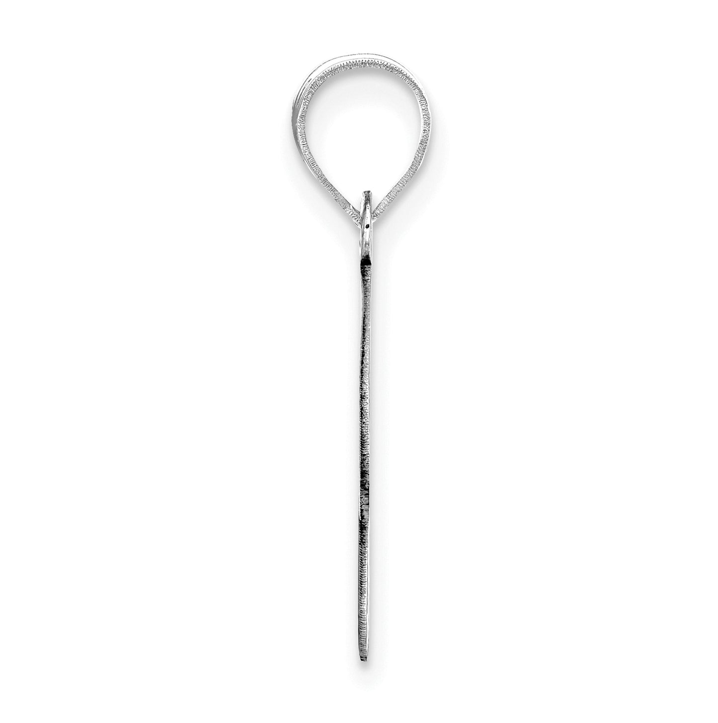 14K White Gold Polished Bubble Letter R Initial Pendant