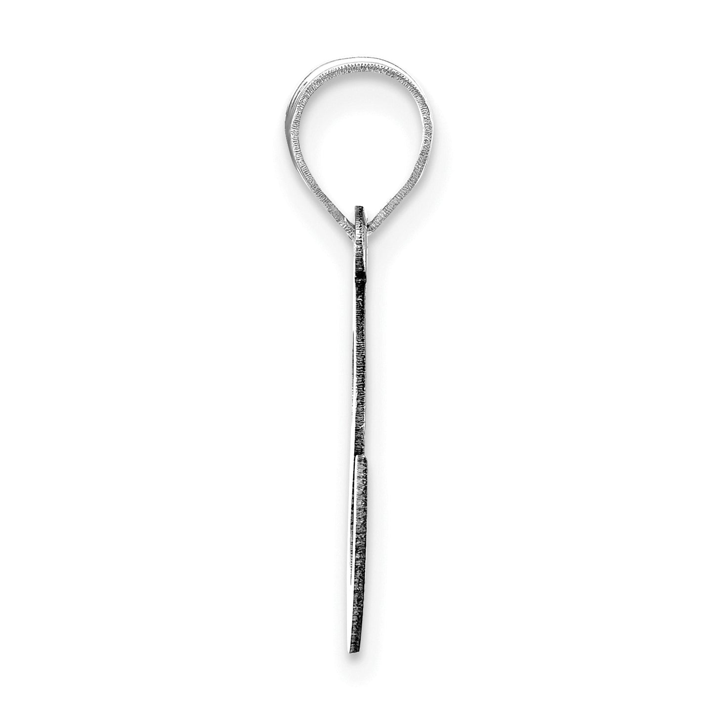 14K White Gold Polished Bubble Letter S Initial Pendant