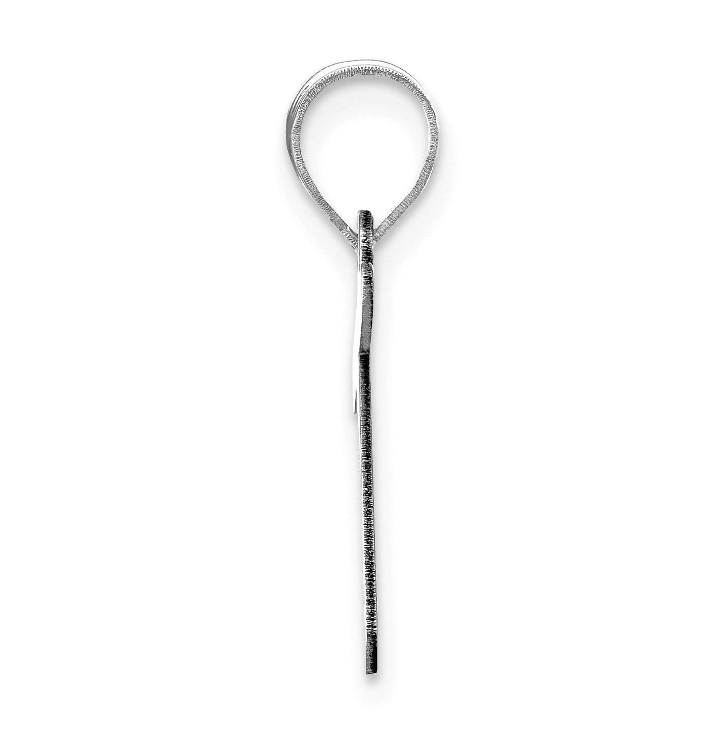 14K White Gold Polished Bubble Letter T Initial Pendant