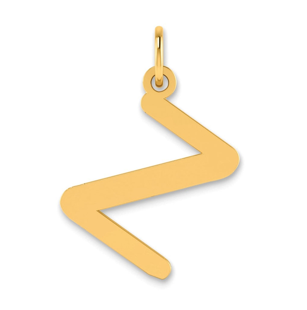 14K Yellow Gold Polished Bubble Letter Z Initial Pendant