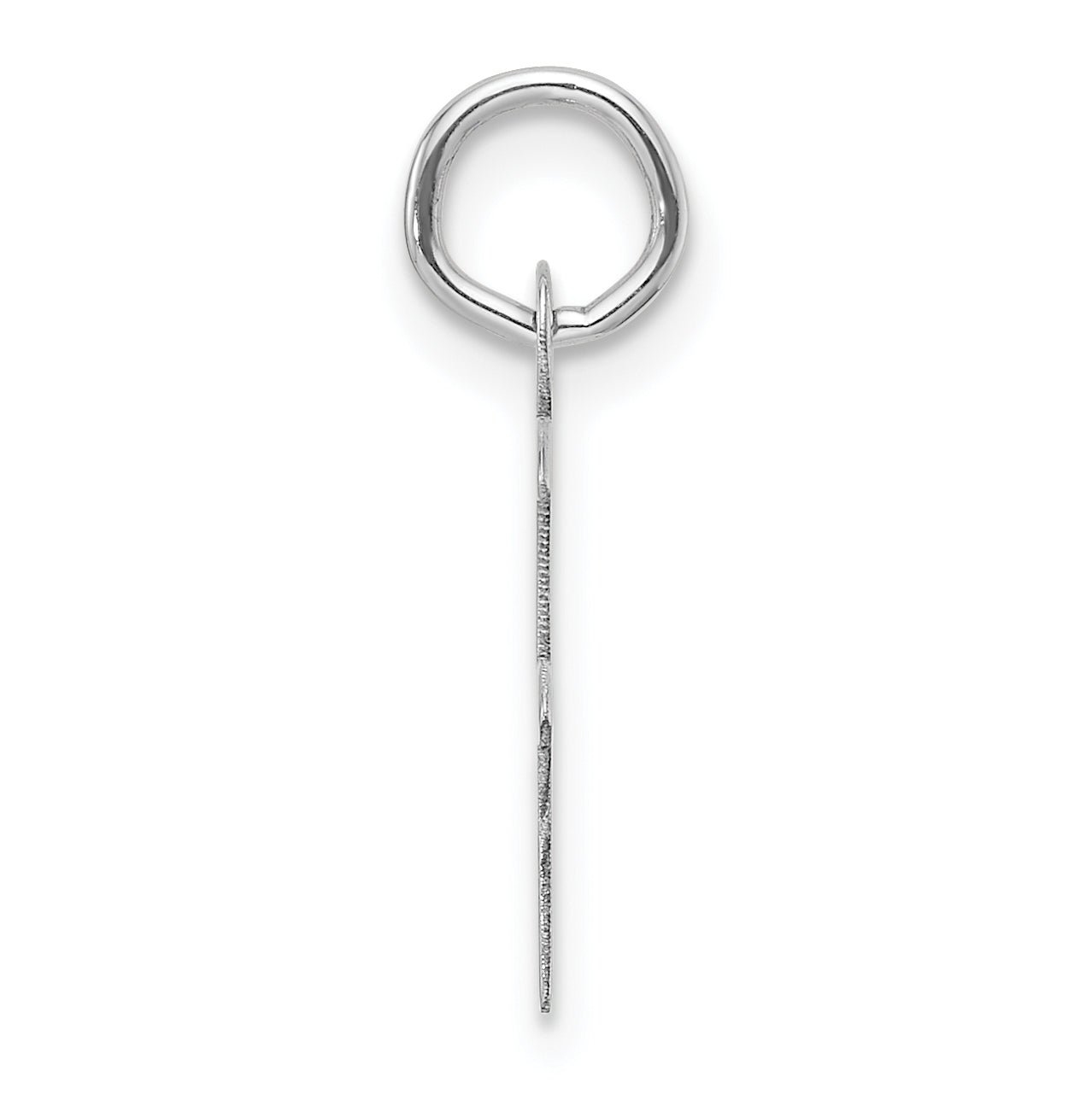 14K White Gold Slanted Block Letter F Initial Charm