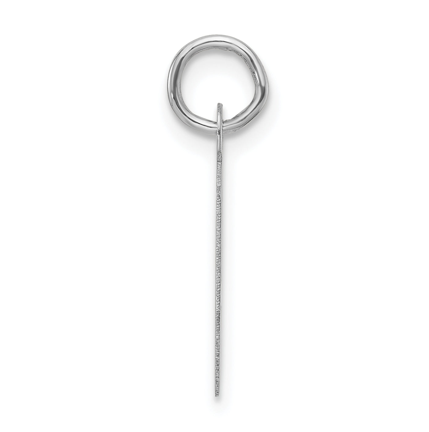 14K White Gold Slanted Block Letter H Initial Charm