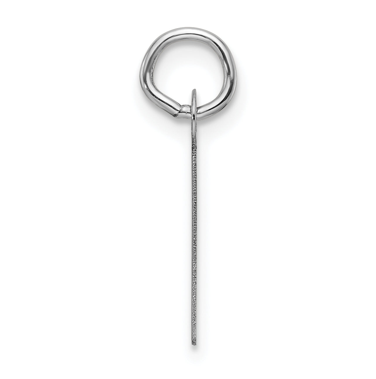 14K White Gold Slanted Block Letter I Initial Charm