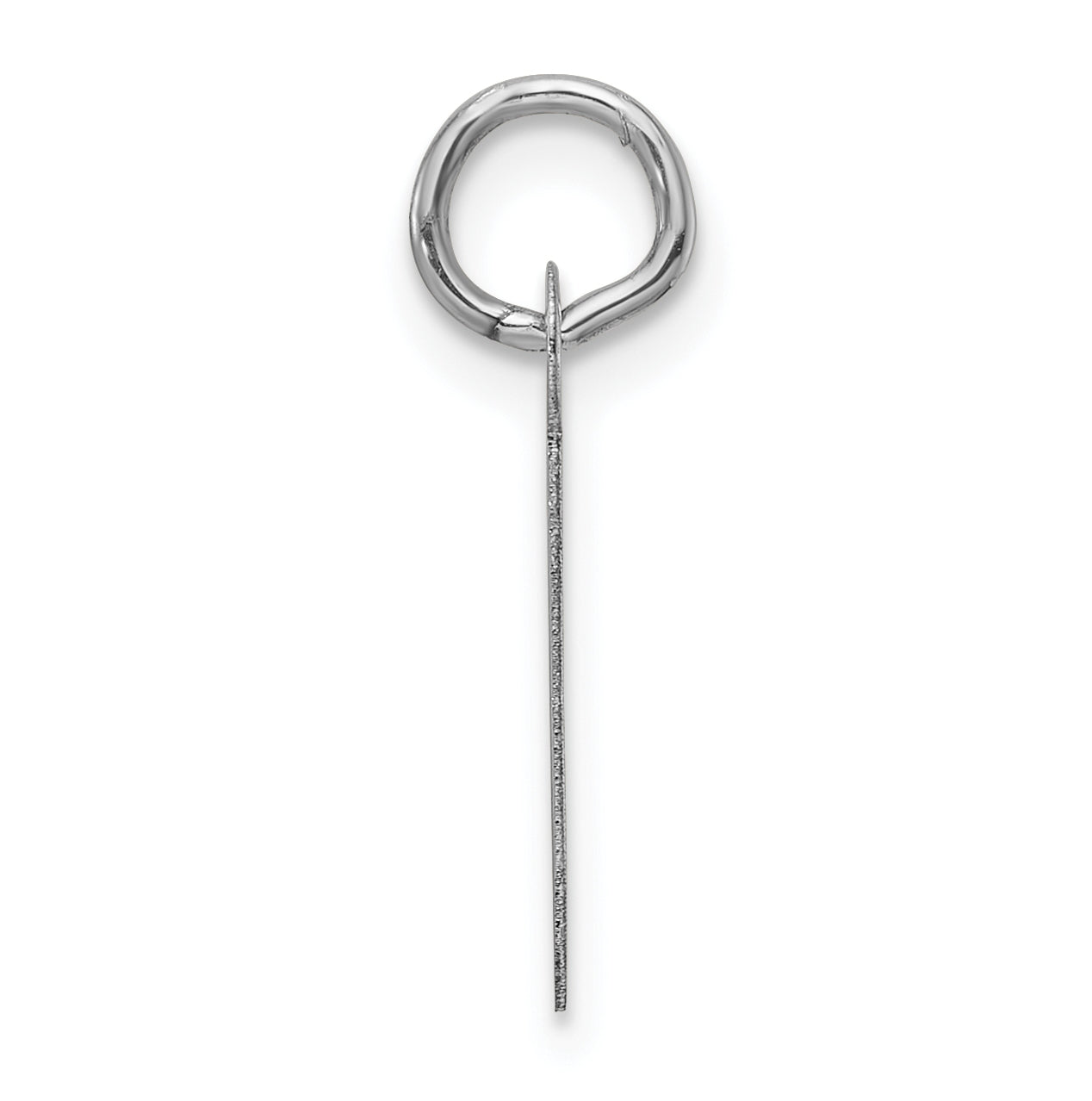 14K White Gold Slanted Block Letter J Initial Charm
