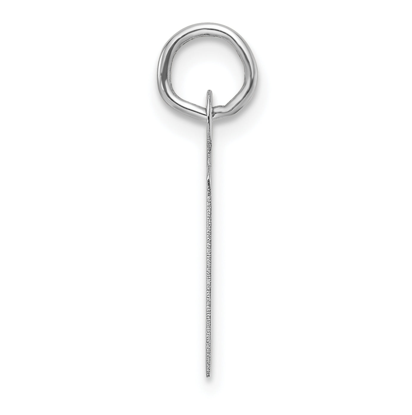 14K White Gold Slanted Block Letter M Initial Charm