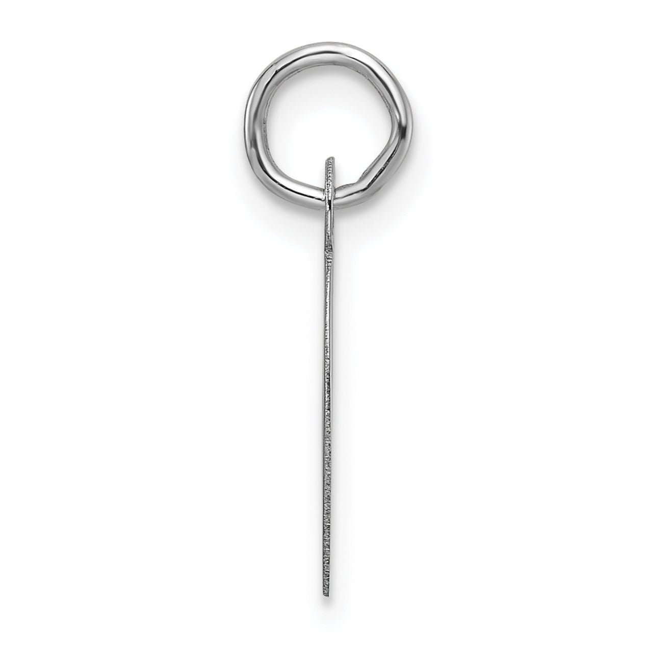 14K White Gold Slanted Block Letter O Initial Charm