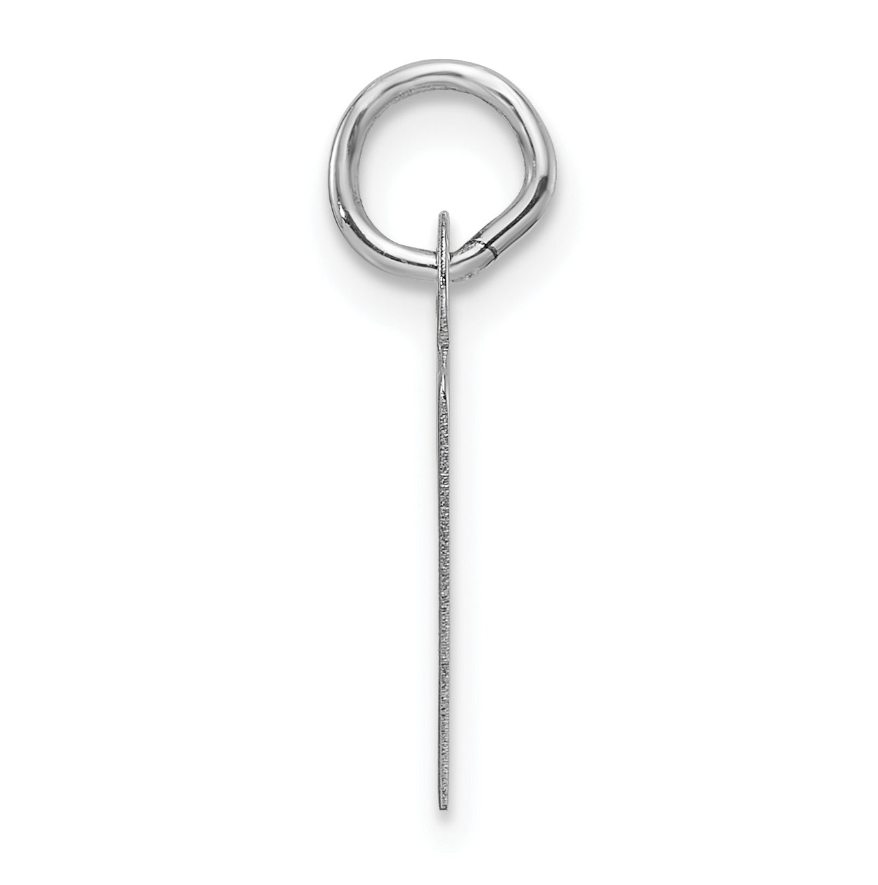 14K White Gold Slanted Block Letter R Initial Charm