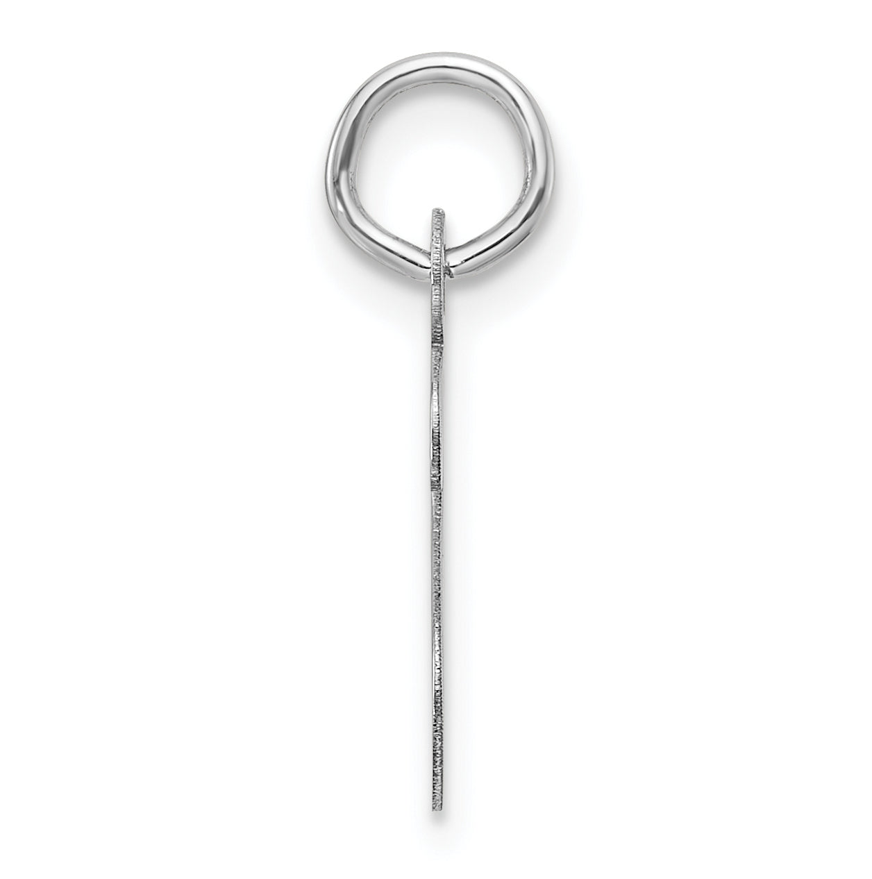 14K White Gold Slanted Block Letter S Initial Charm