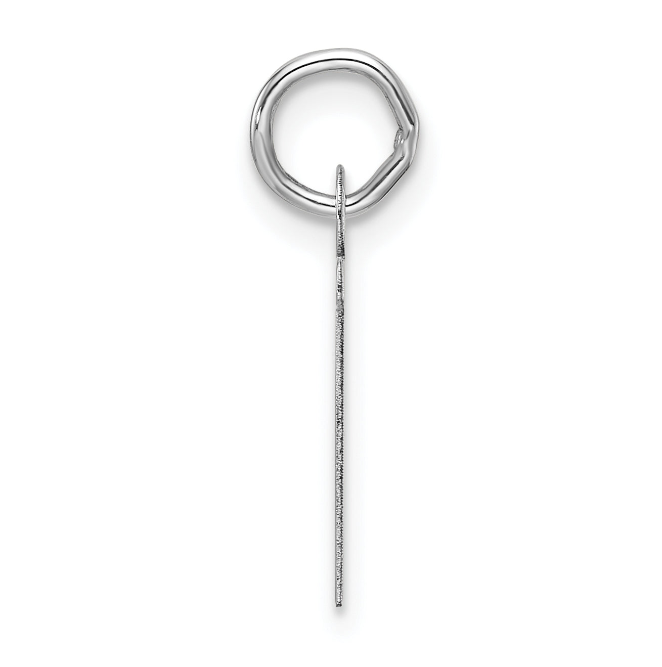 14K White Gold Slanted Block Letter T Initial Charm