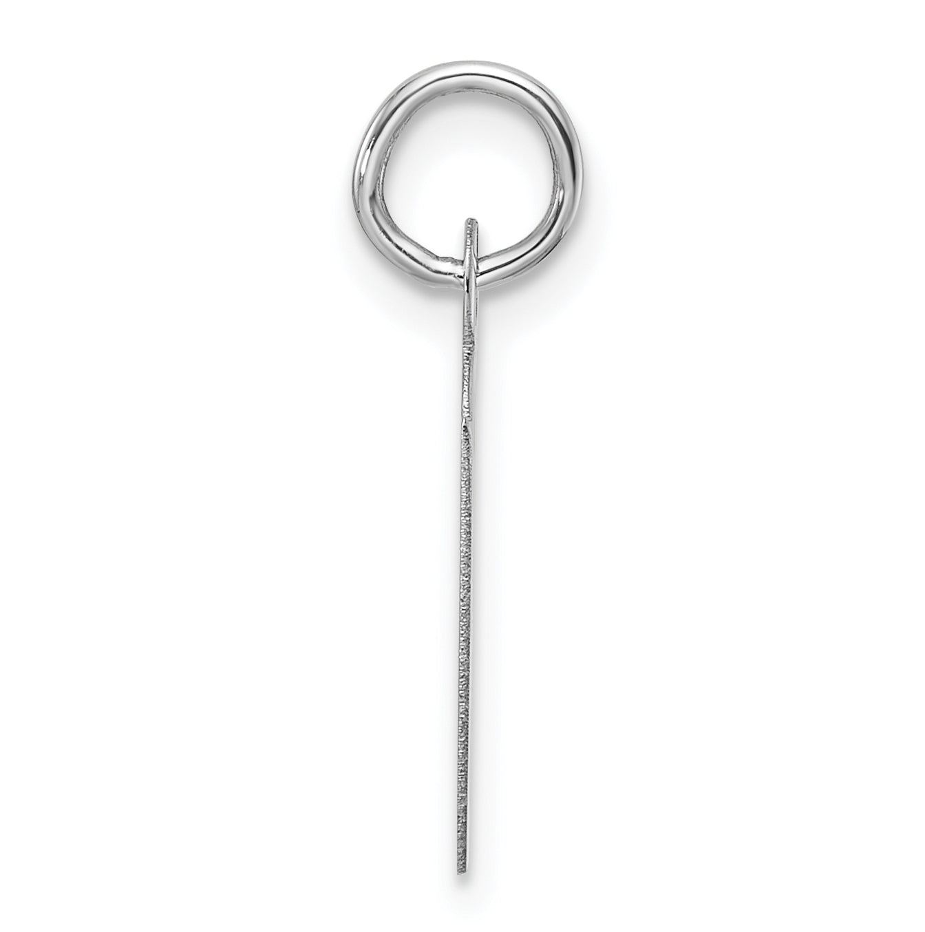 14K White Gold Slanted Block Letter U Initial Charm