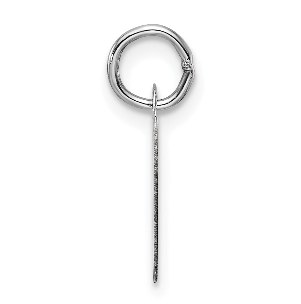 14K White Gold Slanted Block Letter W Initial Charm
