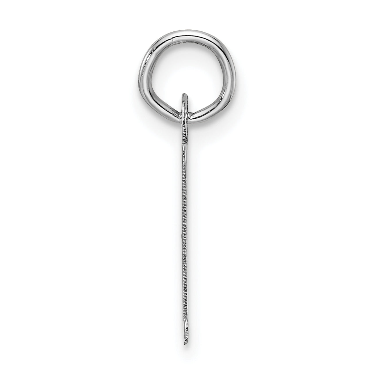 14k White Gold Slanted Block Letter Z Initial Charm