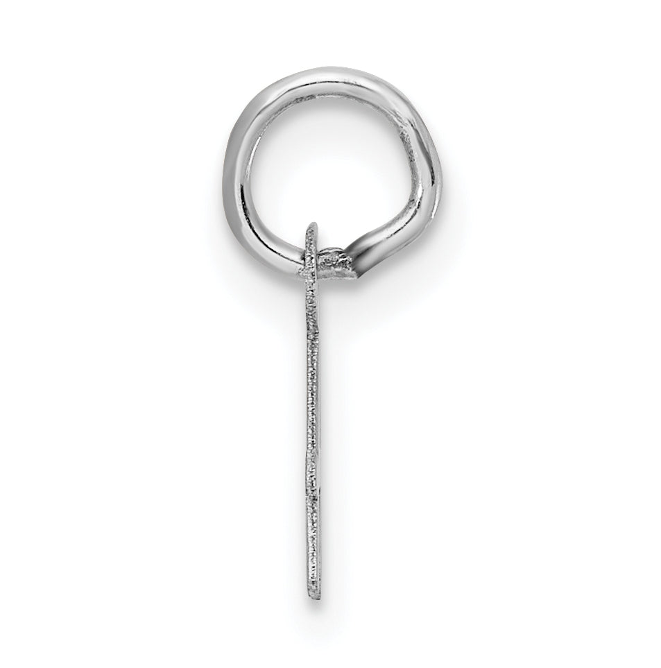 14k White Gold Small Script Letter A Initial Charm
