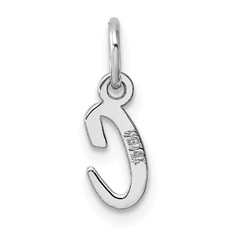 14k White Gold Small Script Letter C Initial Charm