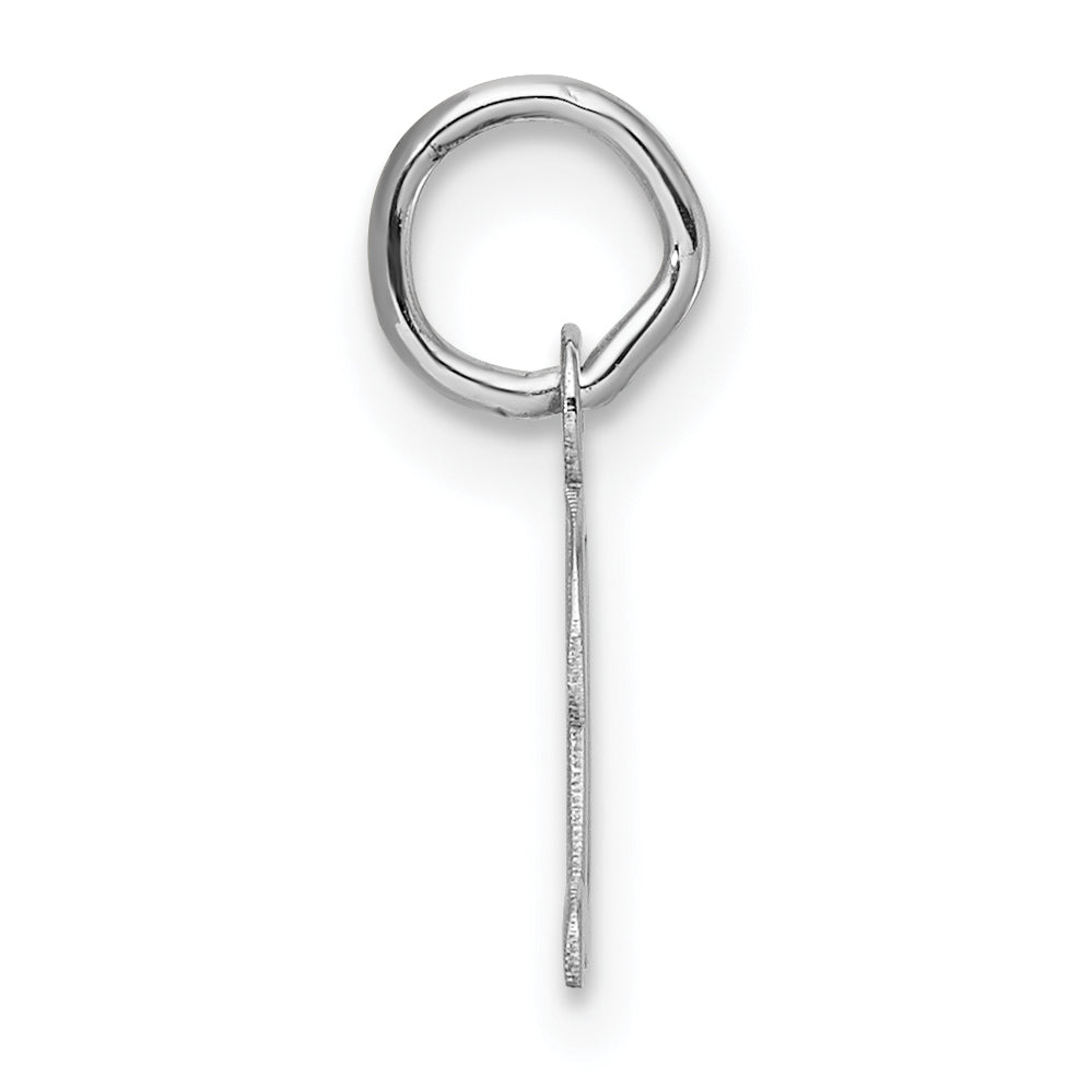 14k White Gold Small Script Letter D Initial Charm
