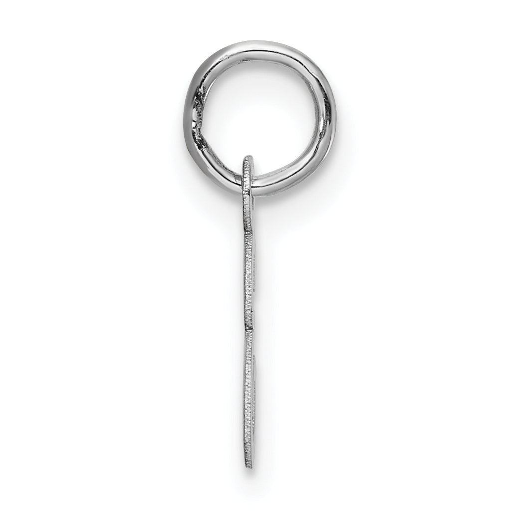 14k White Gold Small Script Letter E Initial Charm