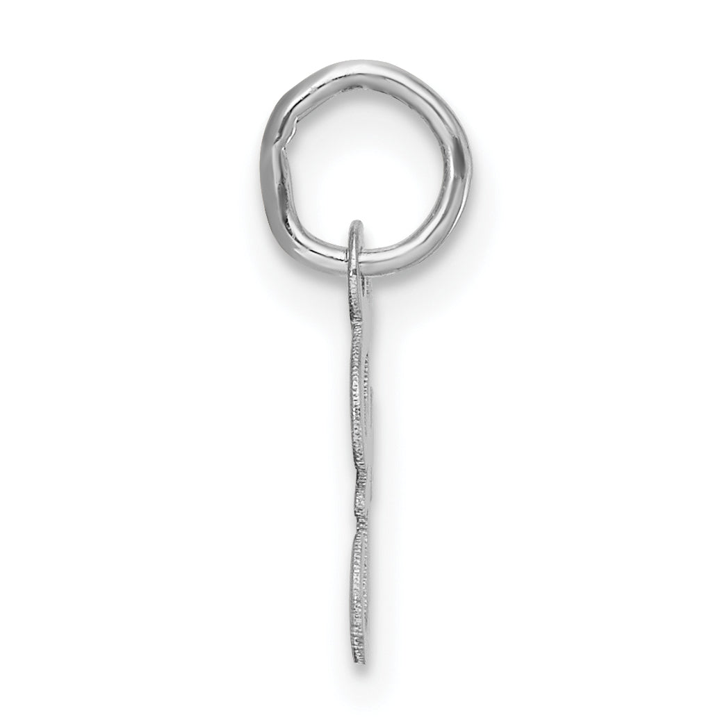 14k White Gold Small Script Letter F Initial Charm