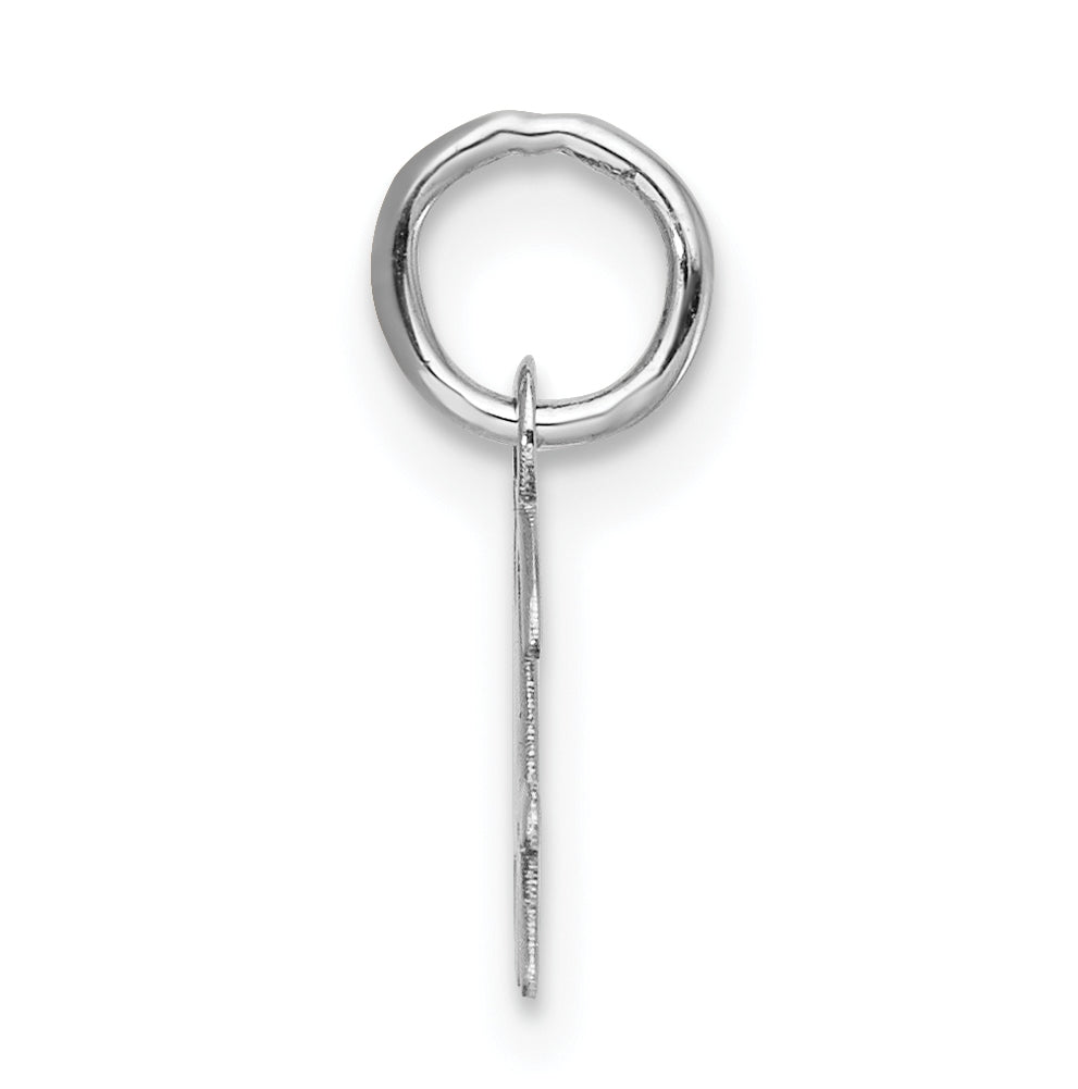 14k White Gold Small Script Letter H Initial Charm