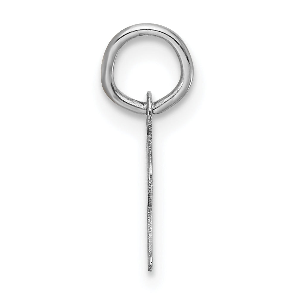 14k White Gold Small Script Letter I Initial Charm