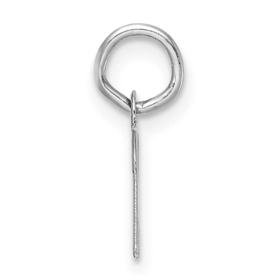 14k White Gold Small Script Letter K Initial Charm