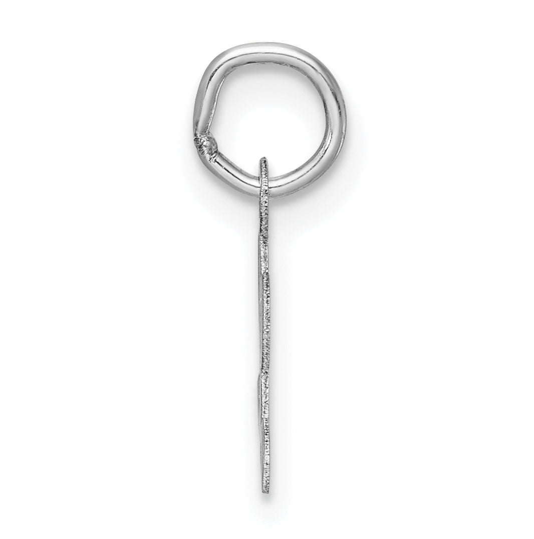 14k White Gold Small Script Letter L Initial Charm