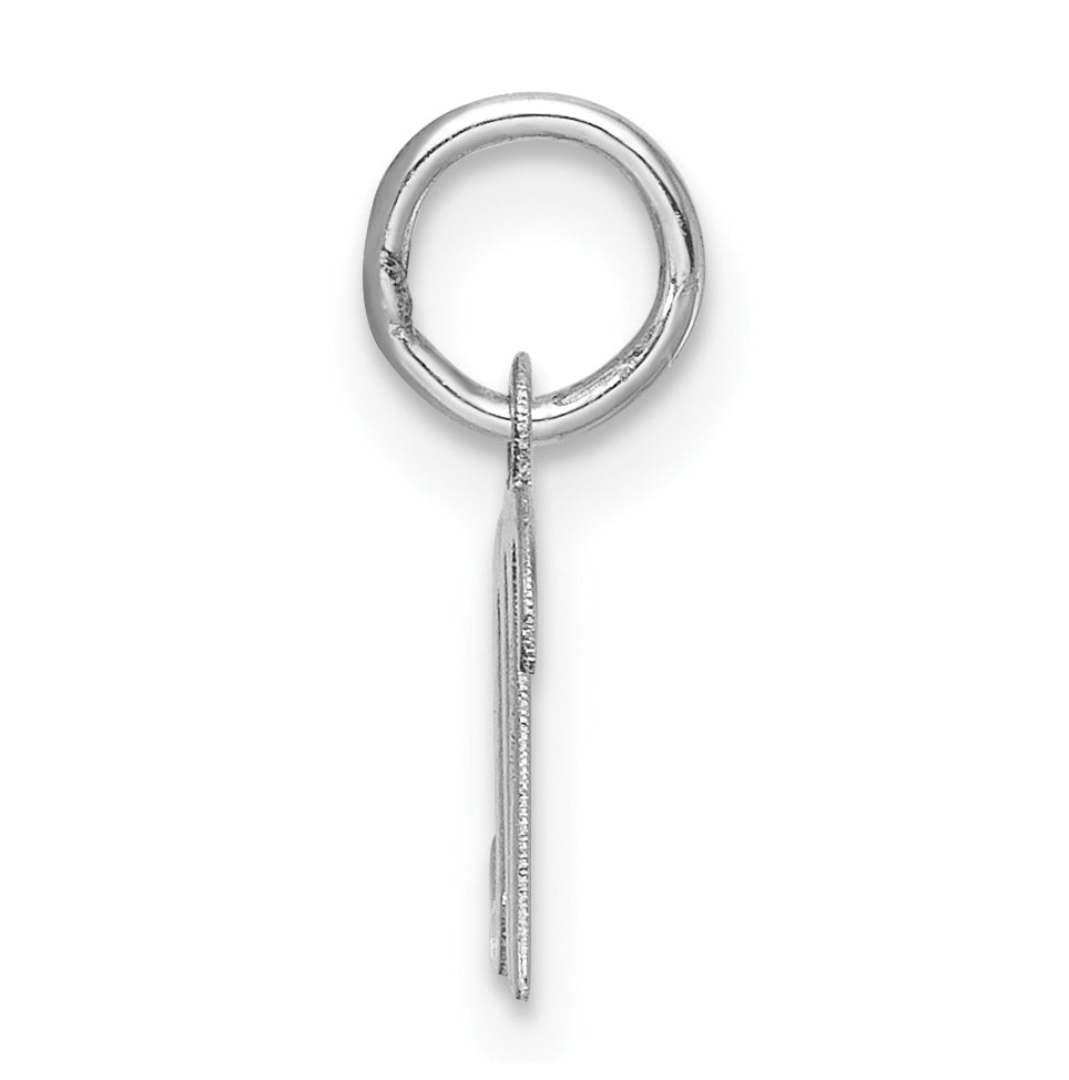 14k White Gold Small Script Letter M Initial Charm