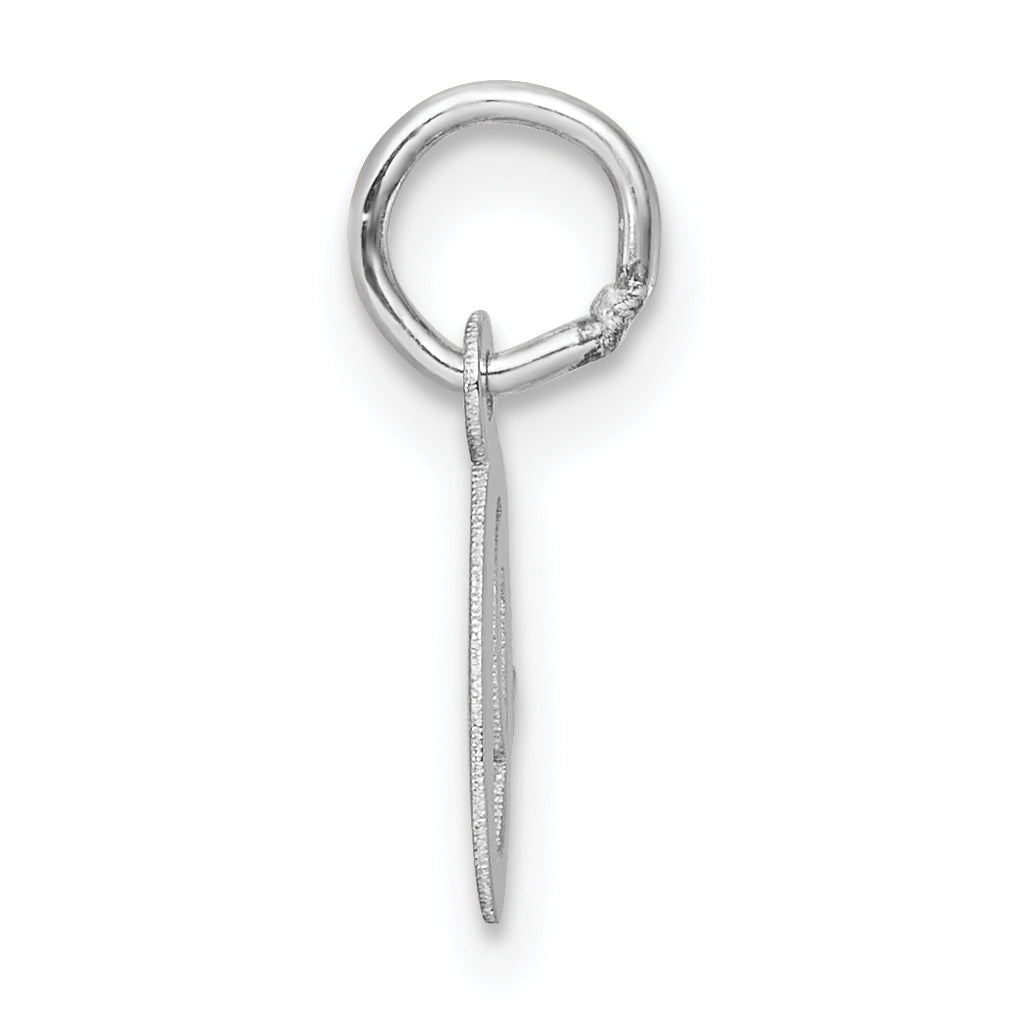 14k White Gold Small Script Letter O Initial Charm