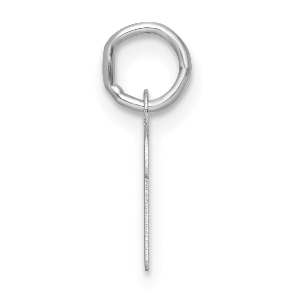 14k White Gold Small Script Letter P Initial Charm