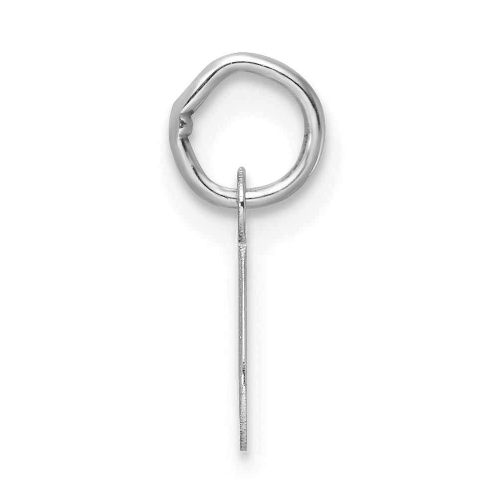 14k White Gold Small Script Letter Q Initial Charm
