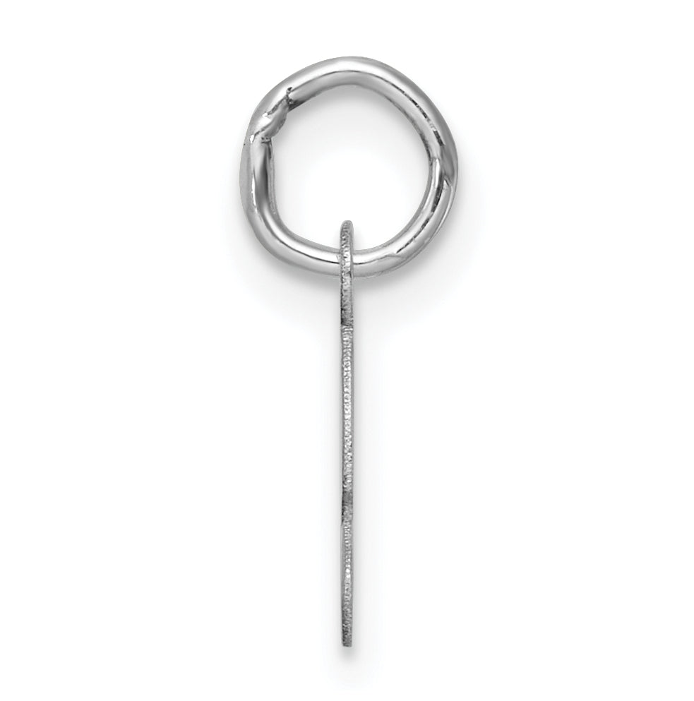 14k White Gold Small Script Letter S Initial Charm