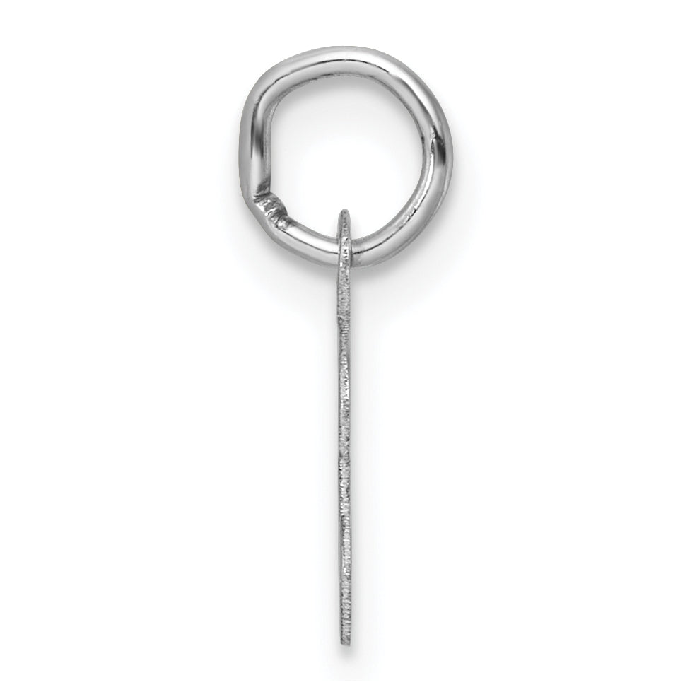 14k White Gold Small Script Letter T Initial Charm