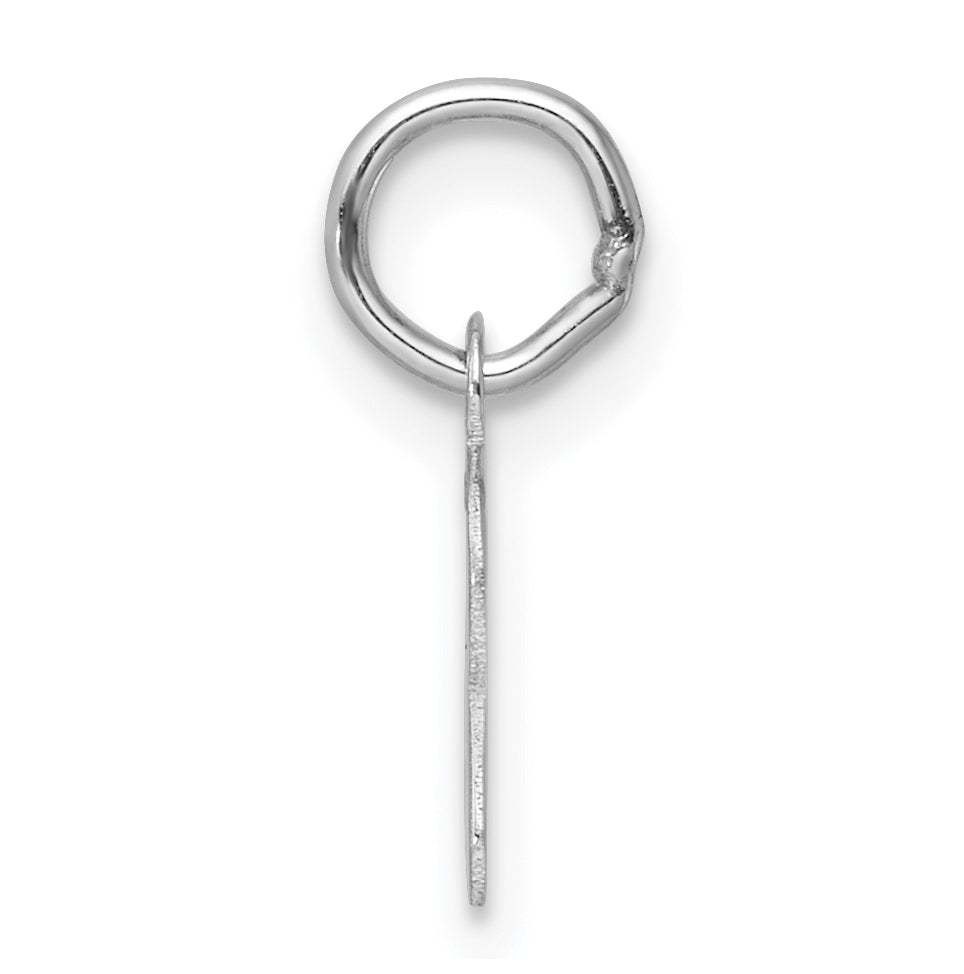 14k White Gold Small Script Letter U Initial Charm