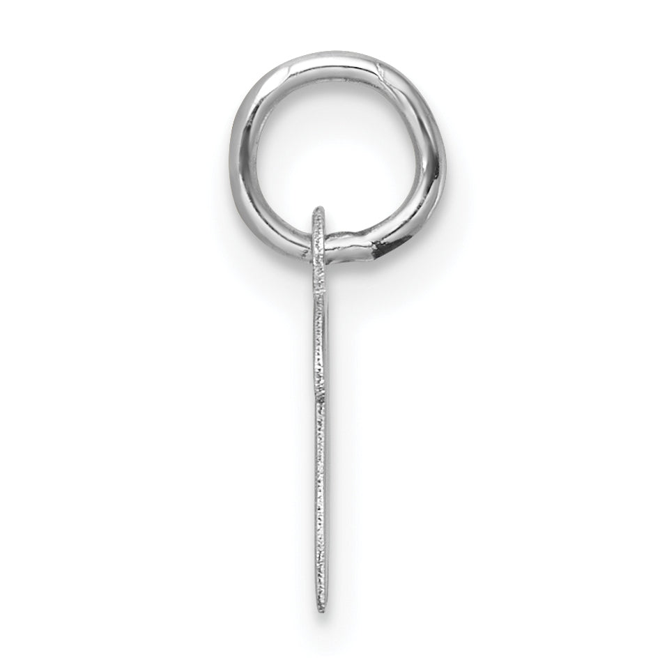 14k White Gold Small Script Letter W Initial Charm
