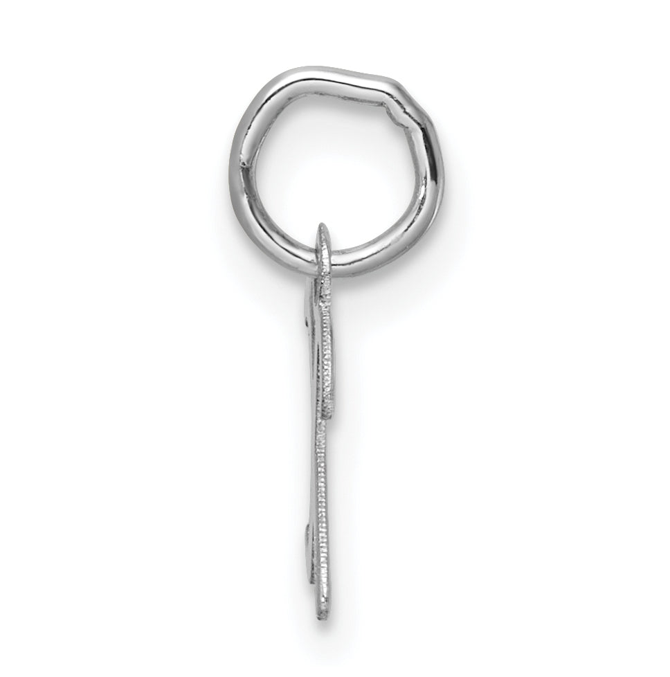 14k White Gold Small Script Letter X Initial Charm