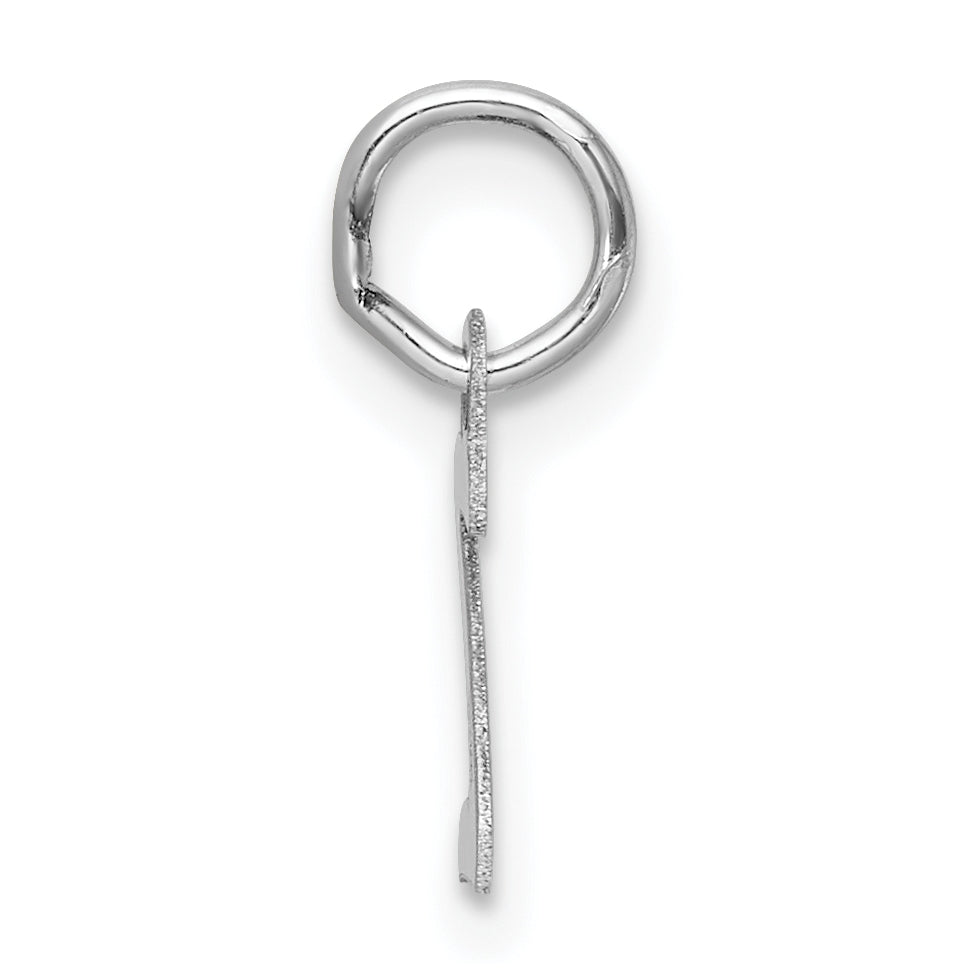 14k White Gold Small Script Letter Z Initial Charm