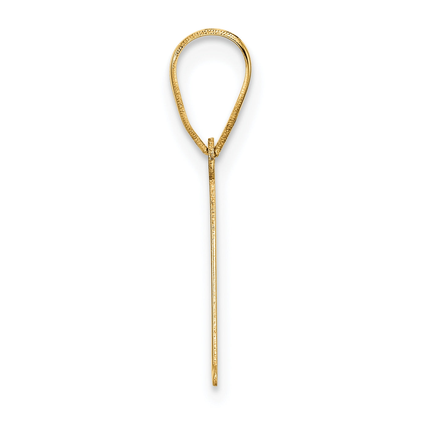 14K Yellow Gold Polished Etched Letter A Initial-Pendant