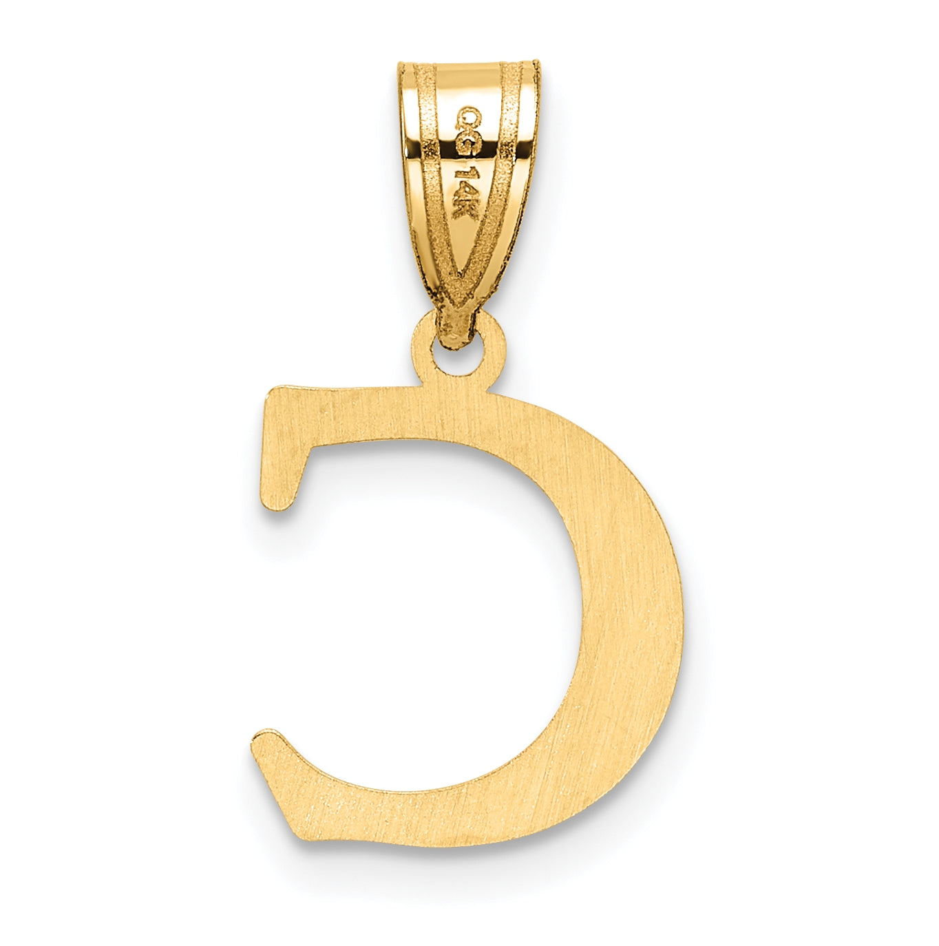 14K Yellow Gold Polished Etched Letter C Initial-Pendant