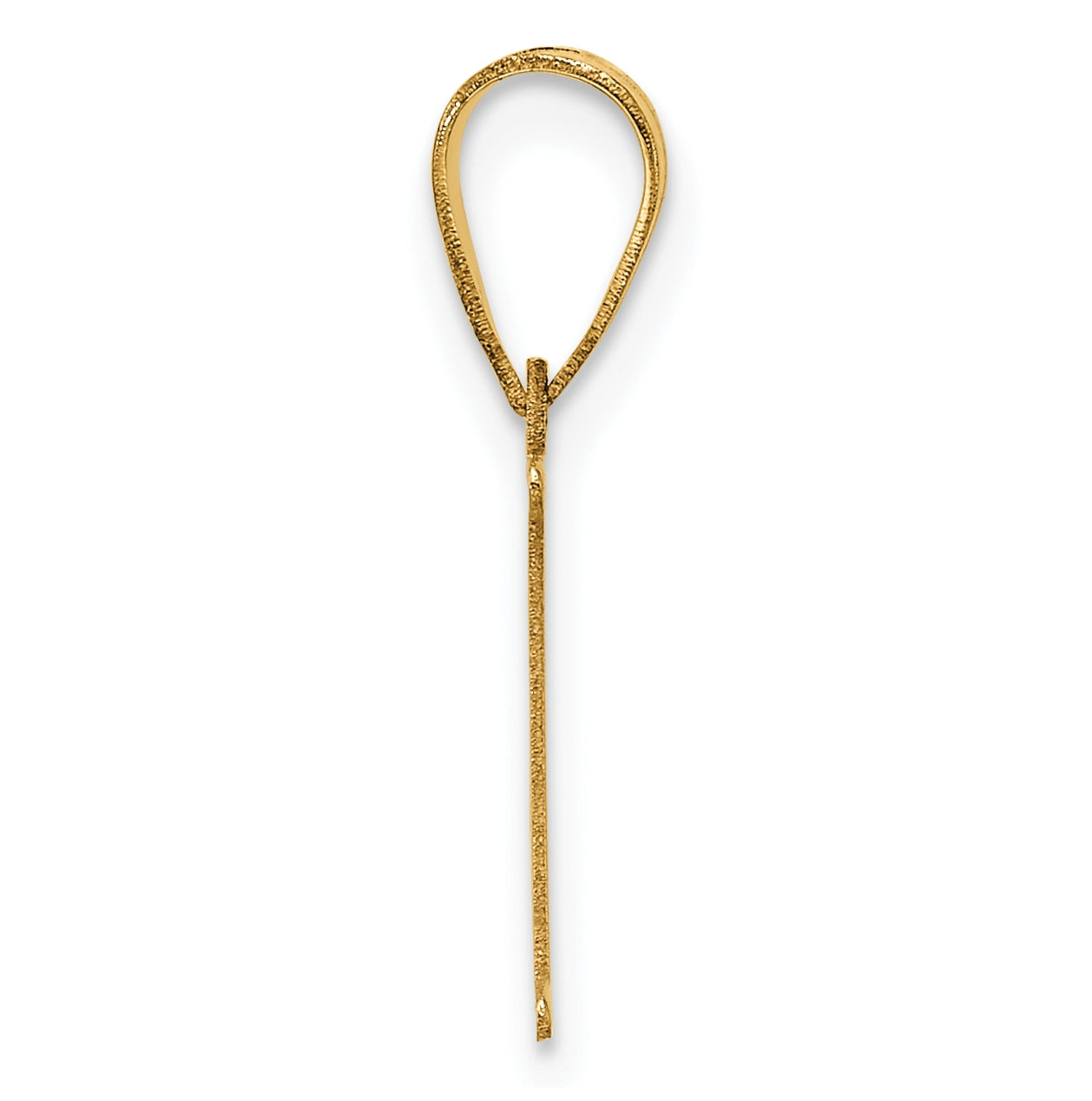 14K Yellow Gold Polished Etched Letter E Initial-Pendant