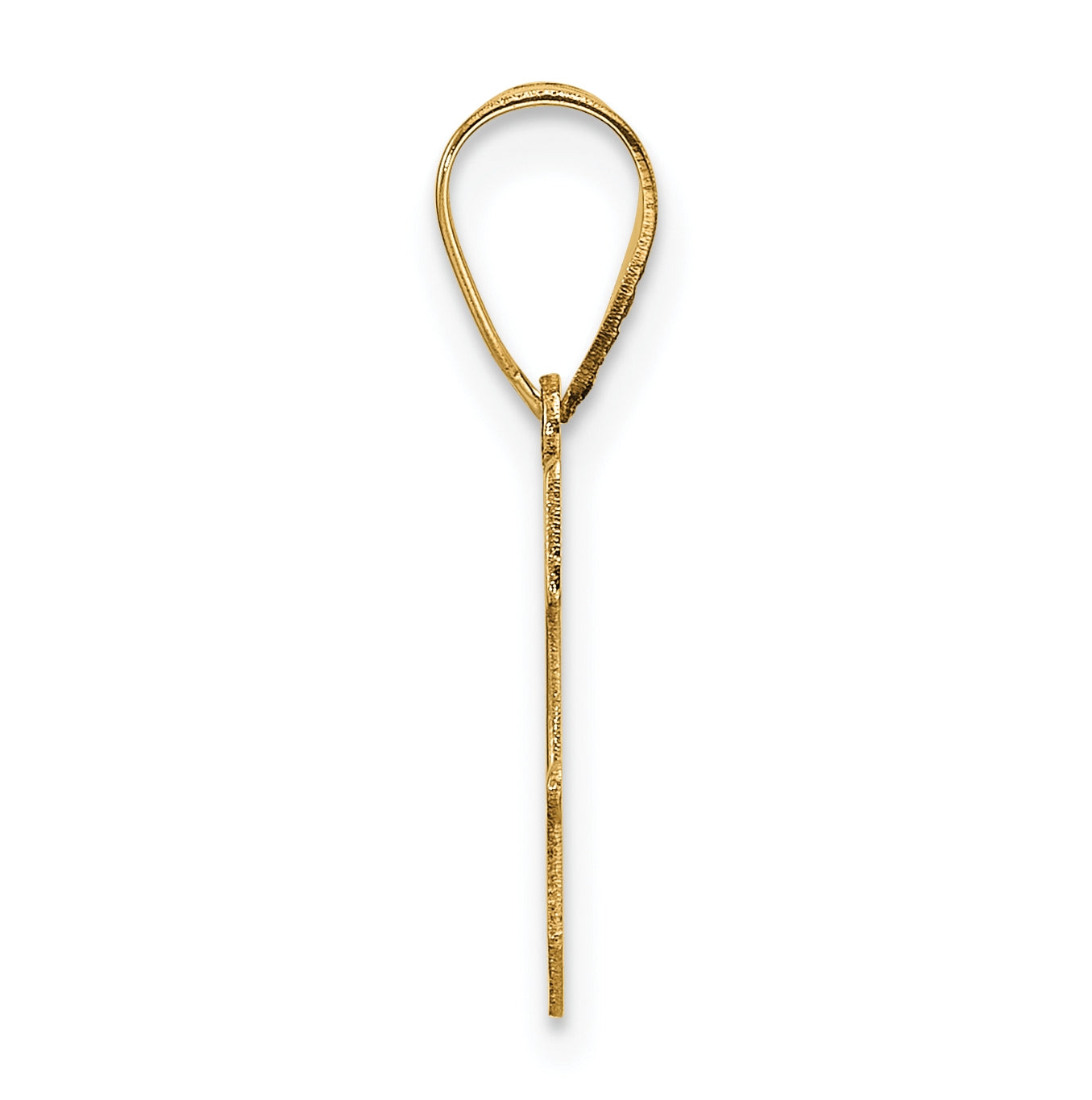 14K Yellow Gold Polished Etched Letter G Initial-Pendant