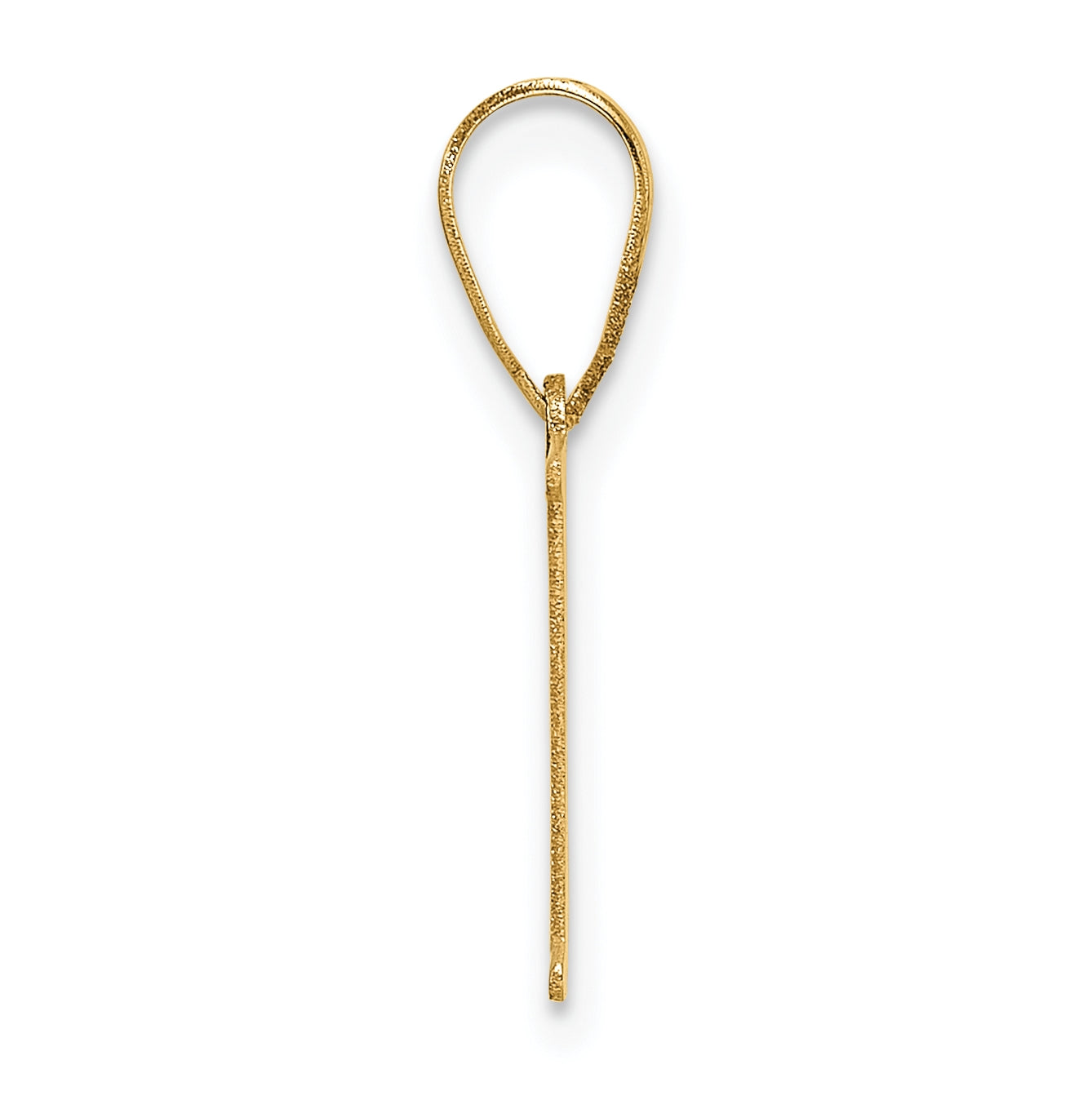 14K Yellow Gold Polished Etched Letter H Initial-Pendant