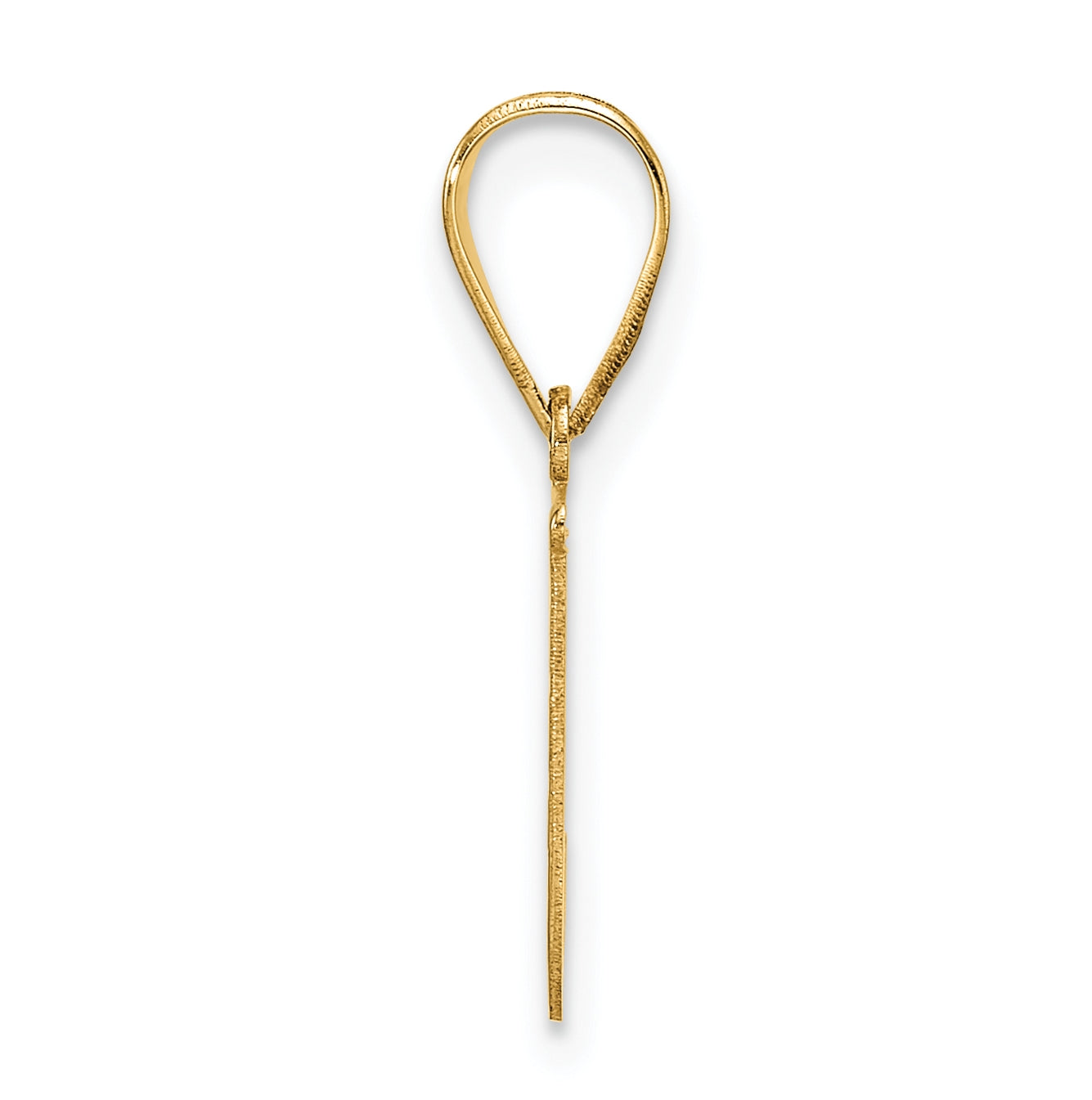 14K Yellow Gold Polished Etched Letter J Initial-Pendant