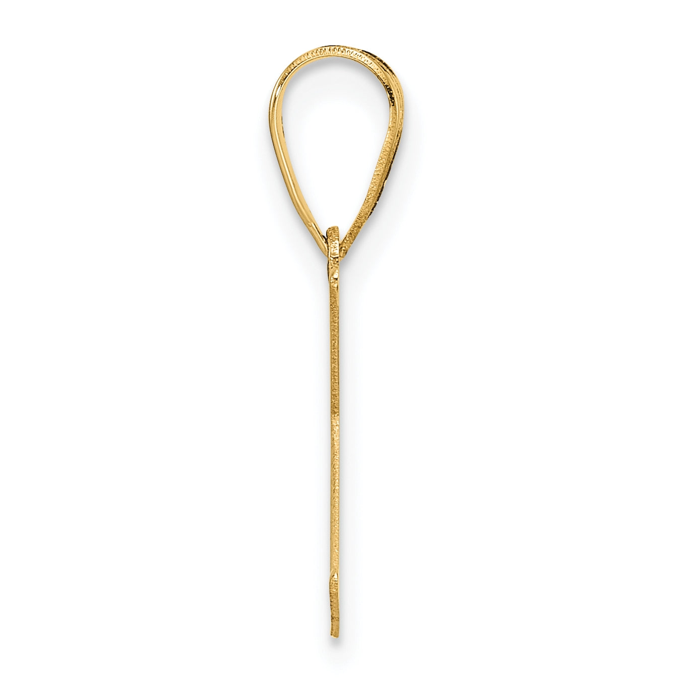 14K Yellow Gold Polished Etched Letter K Initial-Pendant