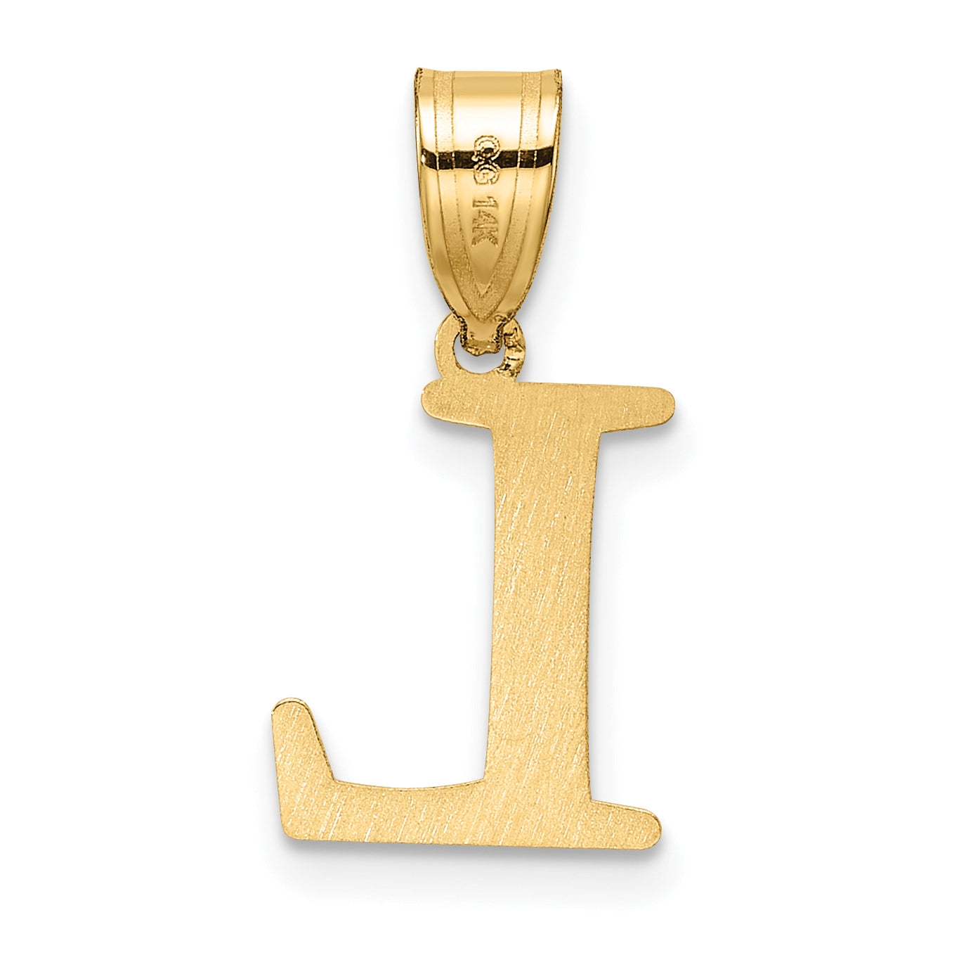 14K Yellow Gold Polished Etched Letter L Initial-Pendant