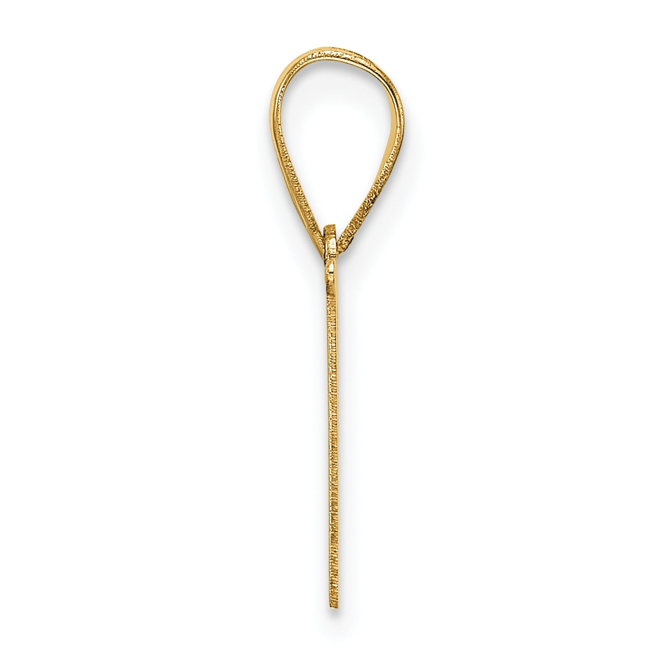 14K Yellow Gold Polished Etched Letter M Initial-Pendant