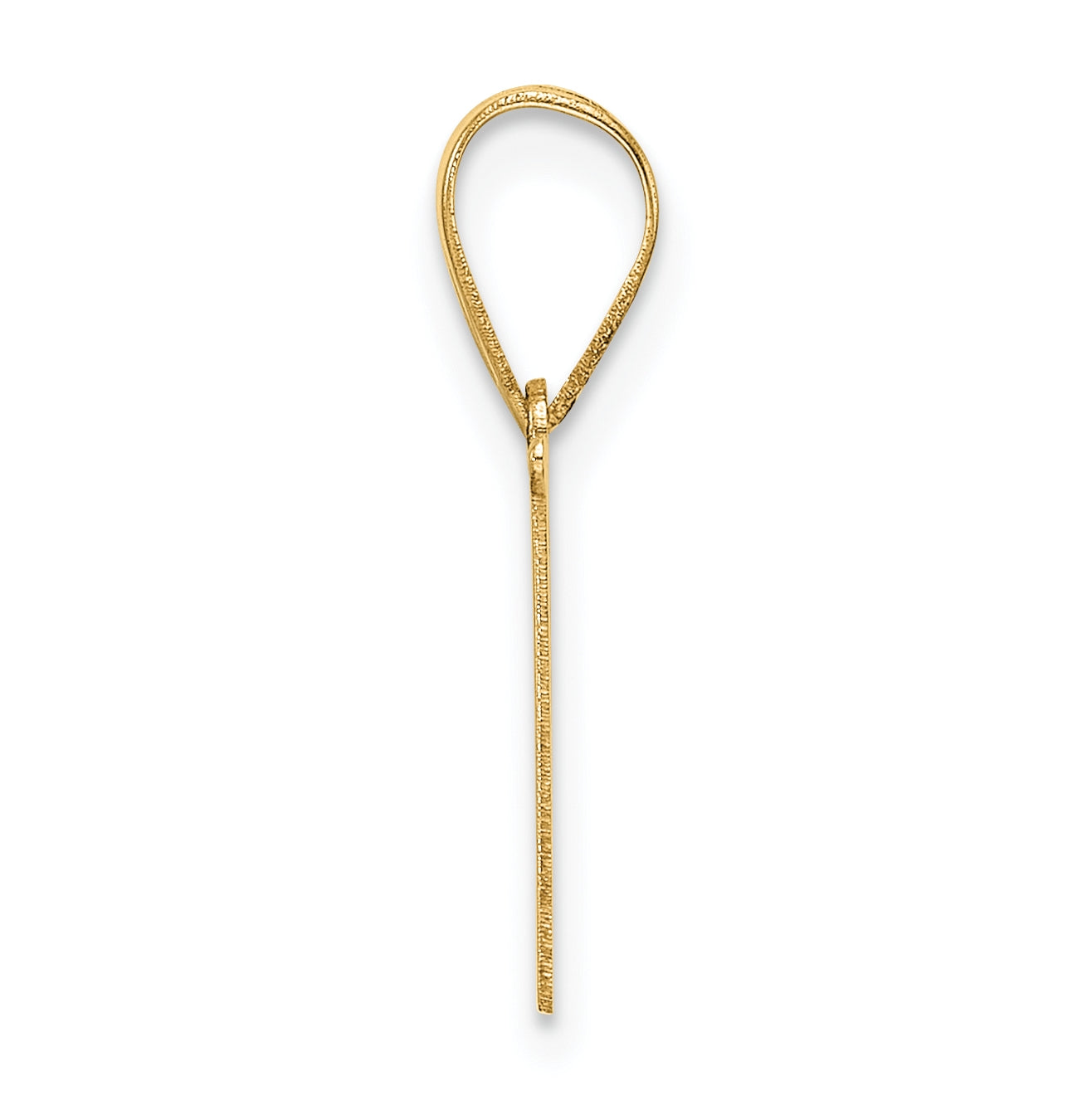 14K Yellow Gold Polished Etched Letter N Initial-Pendant