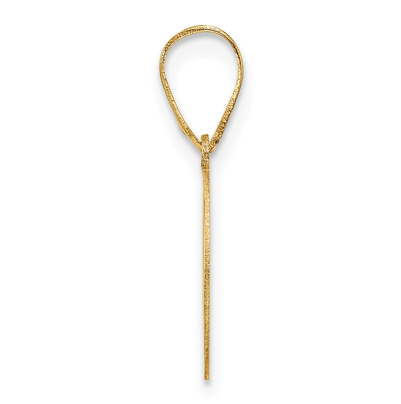 14K Yellow Gold Polished Etched Letter O Initial-Pendant