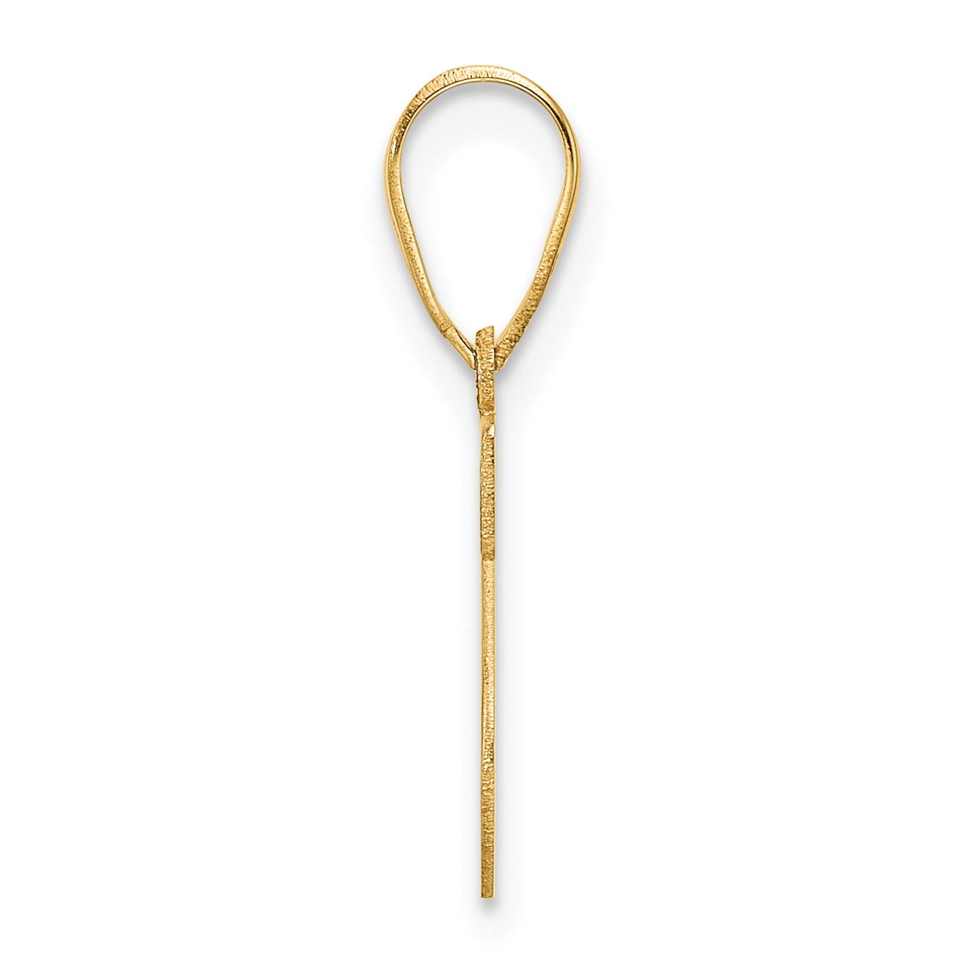 14K Yellow Gold Polished Etched Letter S Initial-Pendant