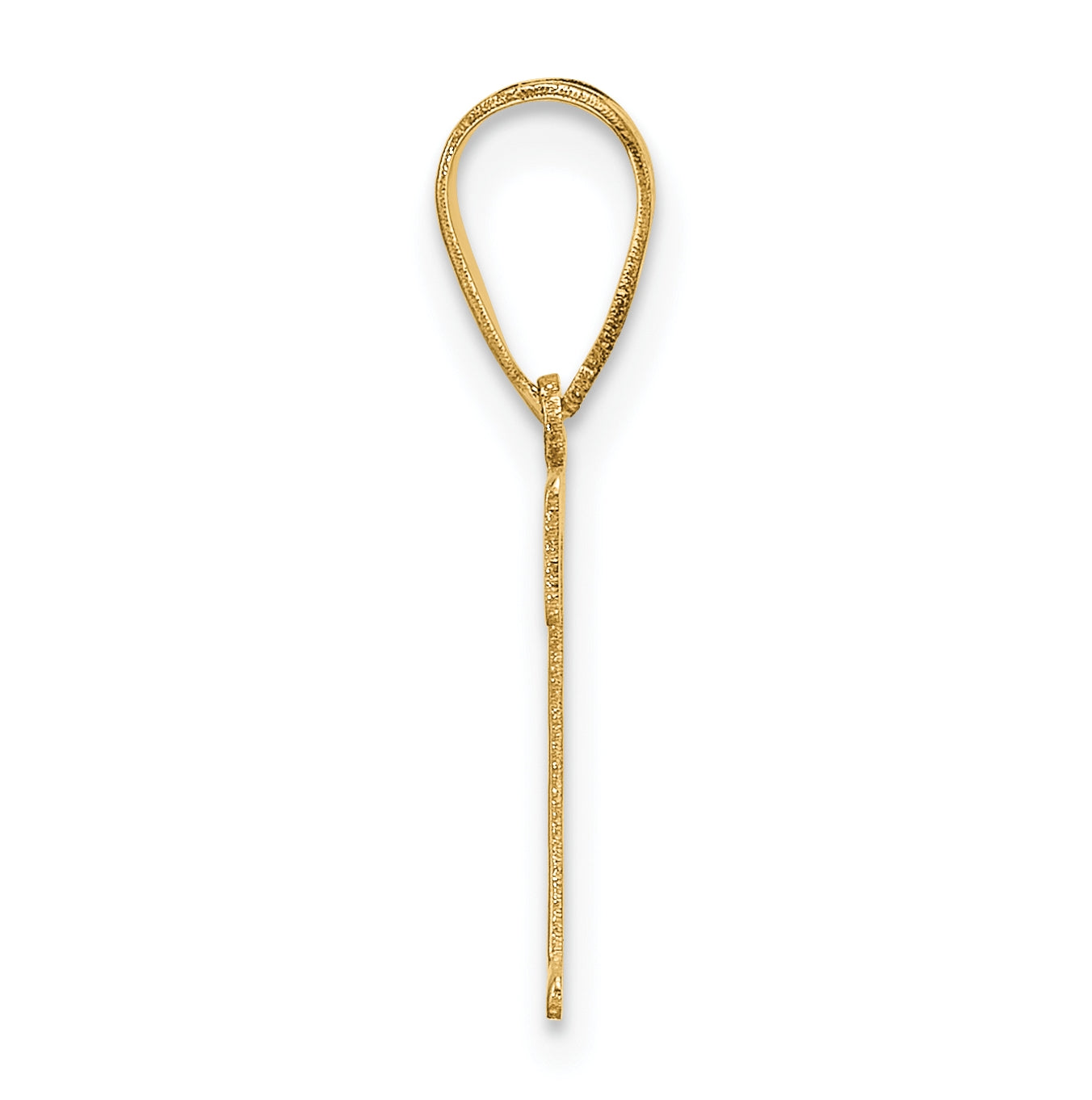 14K Yellow Gold Polished Etched Letter T Initial-Pendant